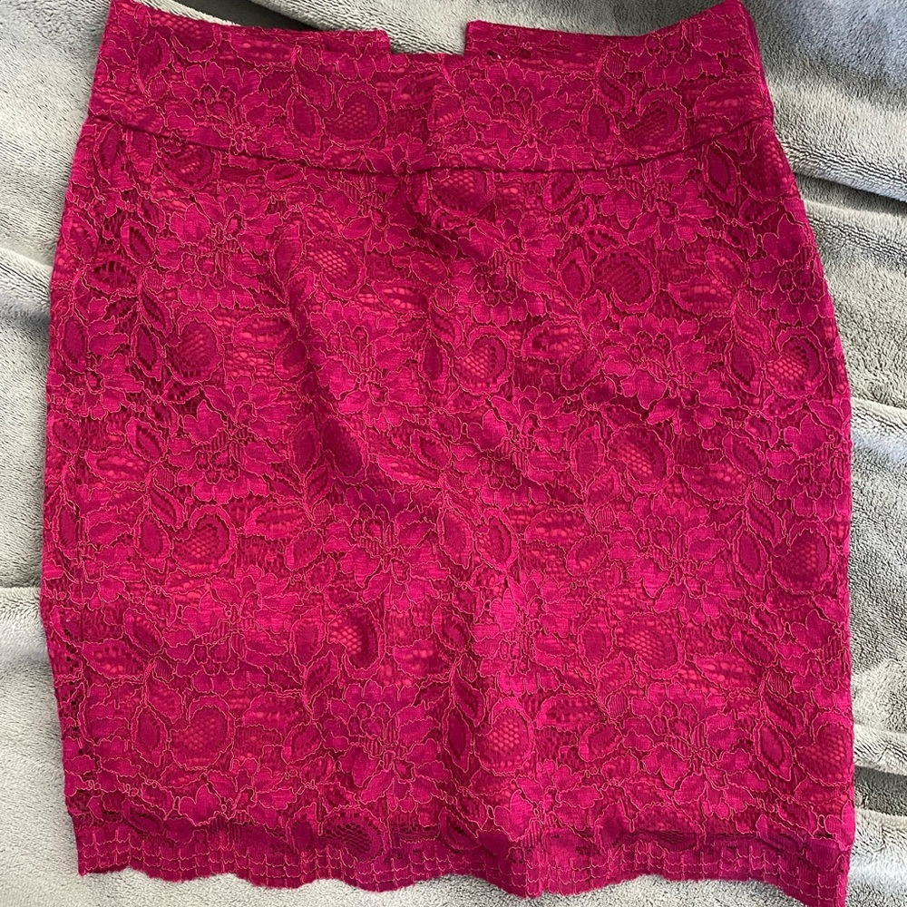 Magenta Banana Republic Lace Skirt
